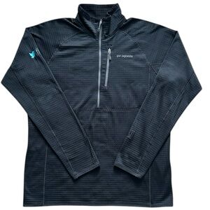 Patagonia Mens Large Polartec Half Zip Fleece Pullover Black Twitter Flight